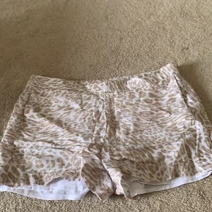 CALVIN KLEIN LEOPARD LINEN SHORTS